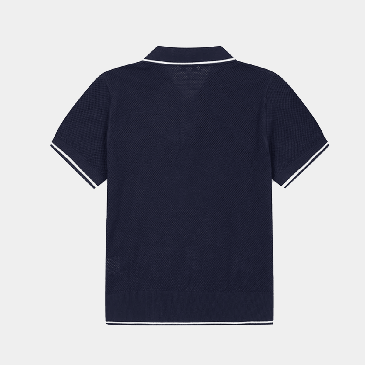 Women's Border Embroidered Collar Sweater - Navy - Erthe Golf