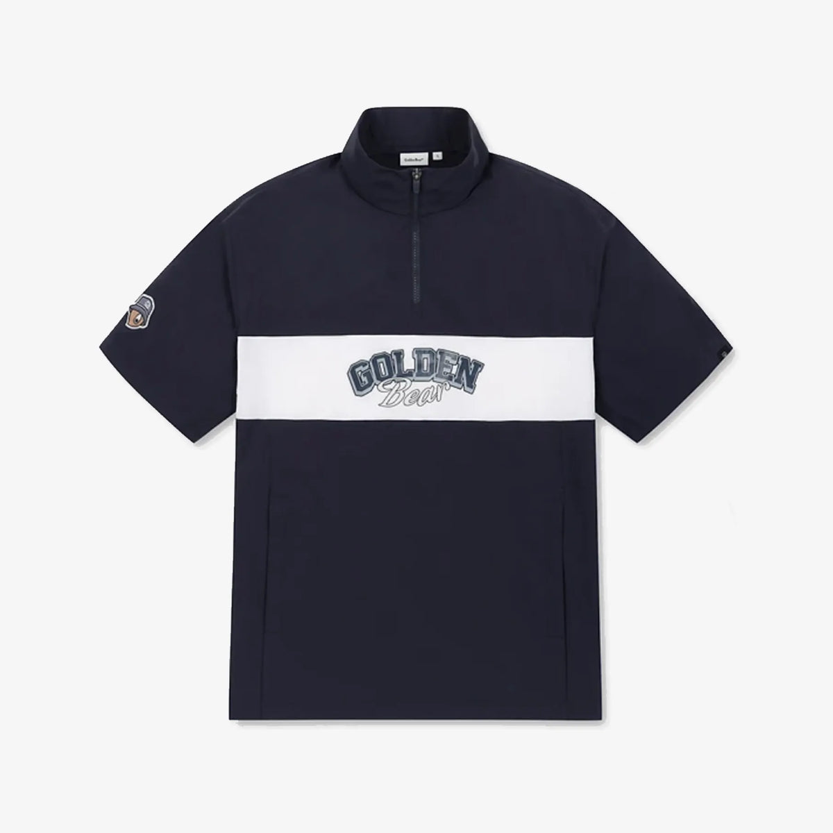 Men's Contrast Half - Zip Pullover - Navy - Erthe Golf