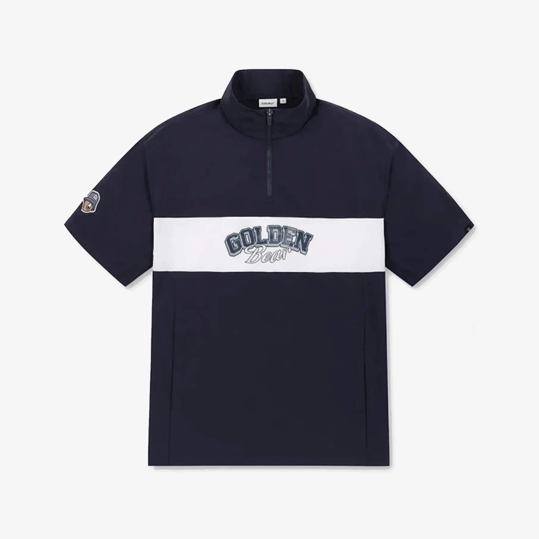 Men's Contrast Half - Zip Pullover - Navy - Erthe Golf