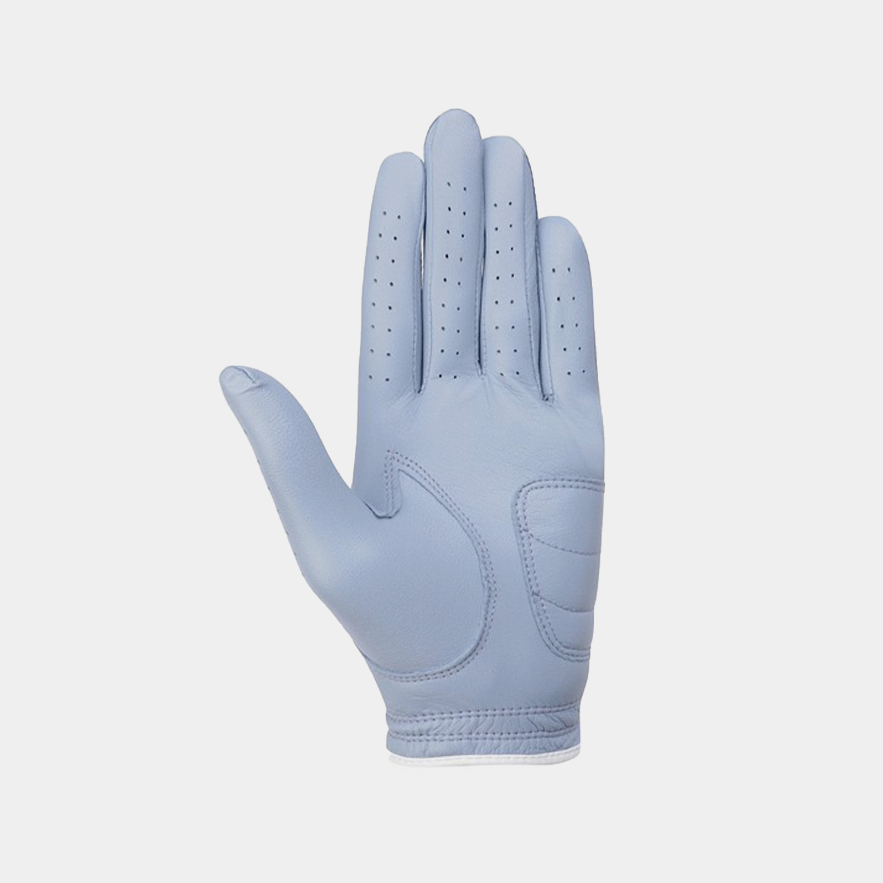 Light blue glove on a light gray background