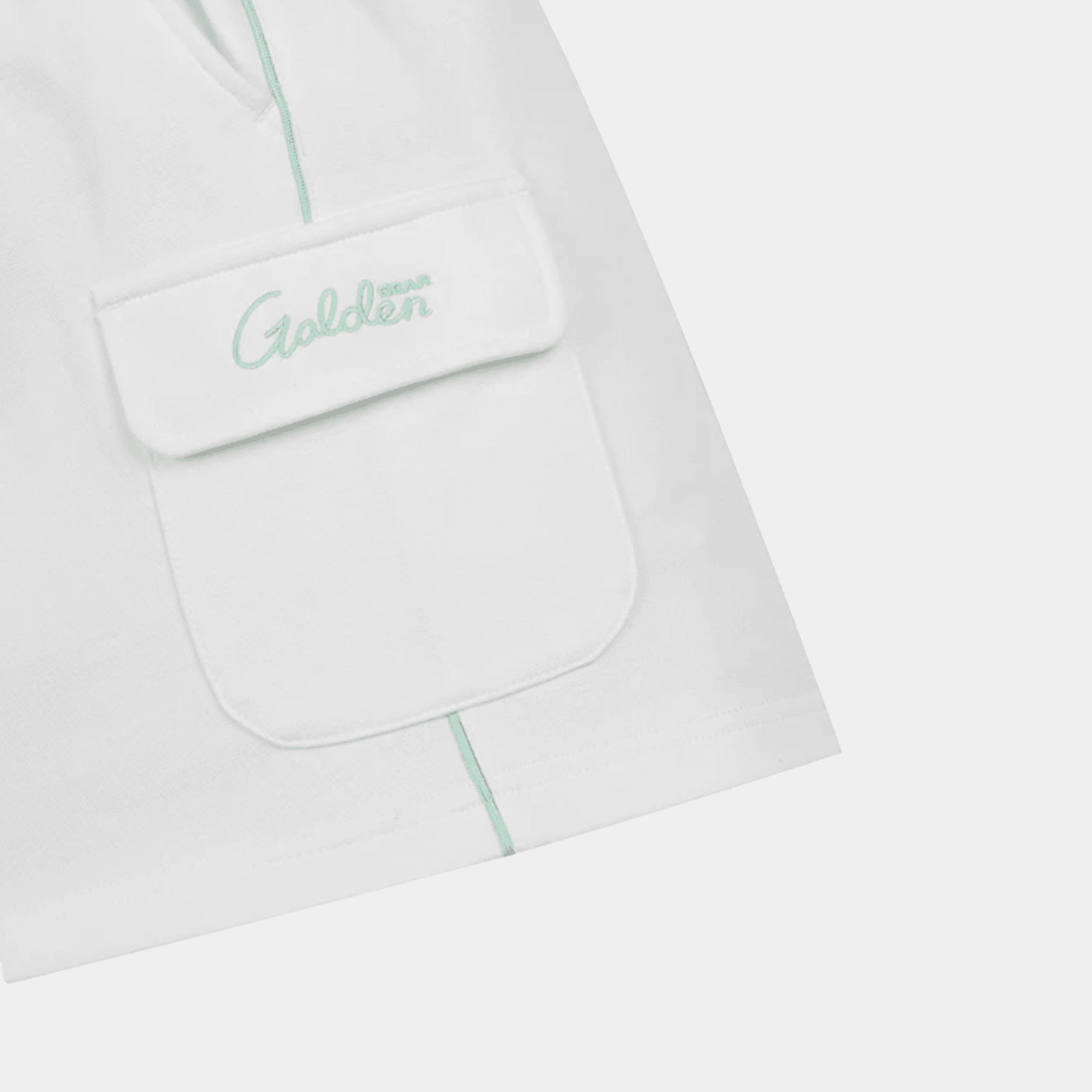 Women's Open Collar Short Sleeve Sweat Shirt Set - White - Erthe Golf