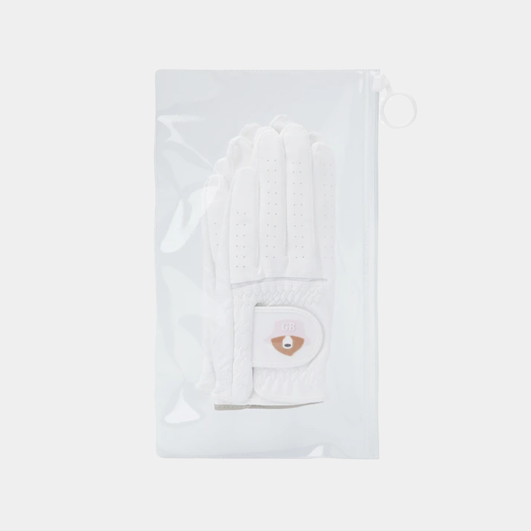 White Pack Gloves  in clear packaging on a white background