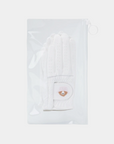 White Pack Gloves  in clear packaging on a white background