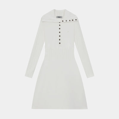 Women's Pointelle Knit Dress - White - Erthe Golf