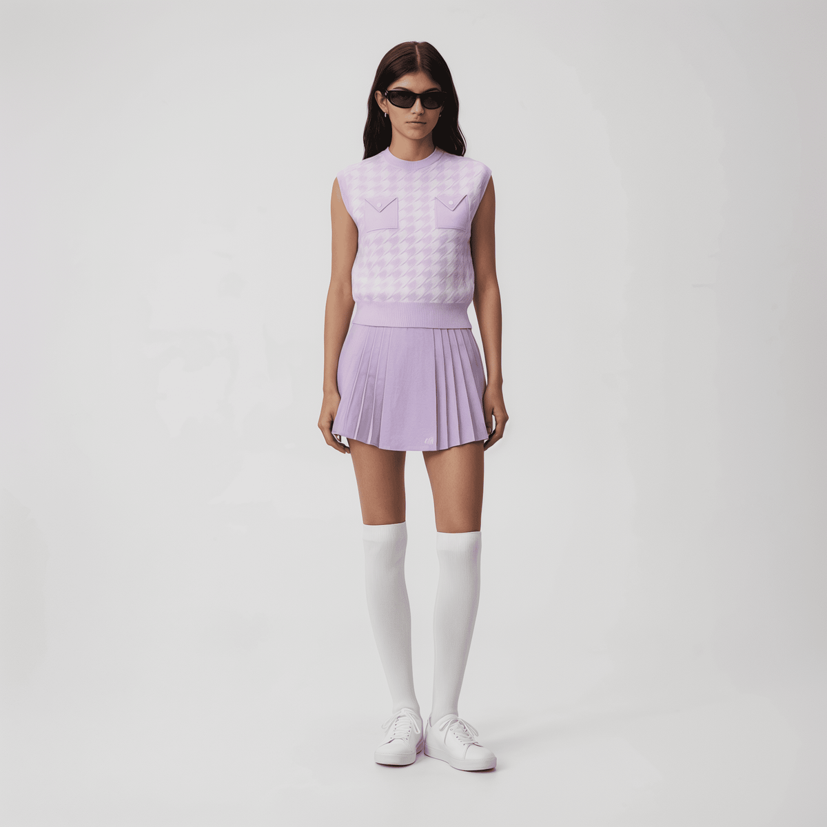 Women's Lightweight Pleated Skirt - Violet - Erthe Golf