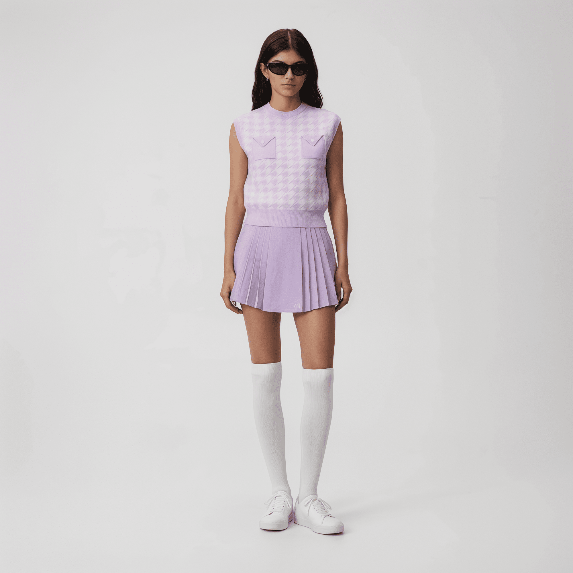 Women's Lightweight Pleated Skirt - Violet - Erthe Golf