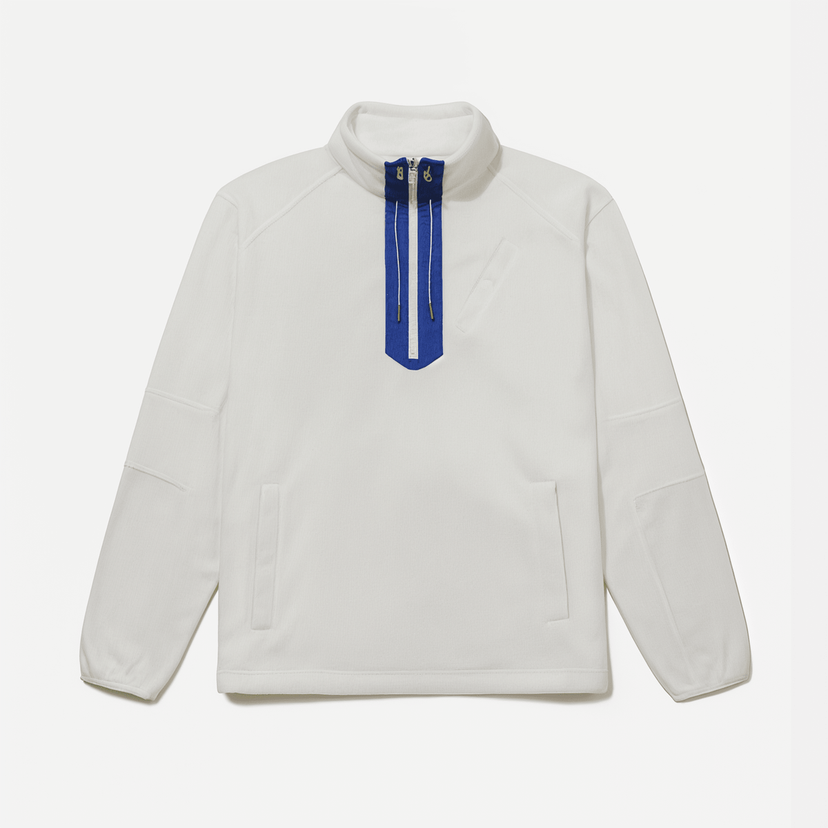 Men's Fleece Mockneck Pullover - White - Erthe Golf