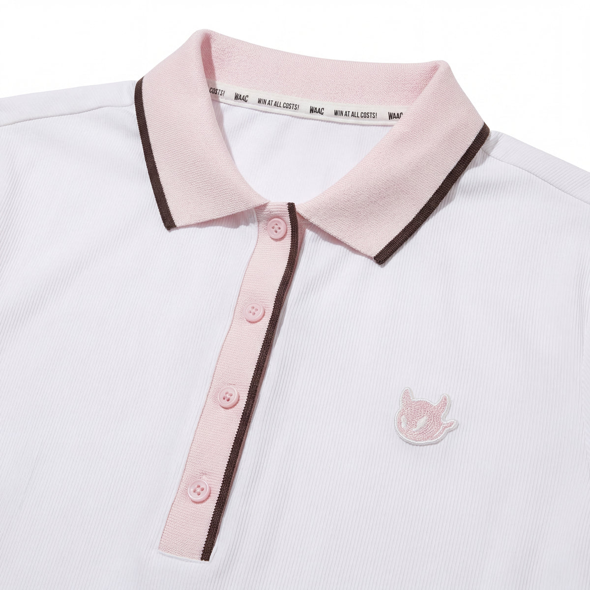 Women's Slim Fit Rib Polo - White - Erthe Golf