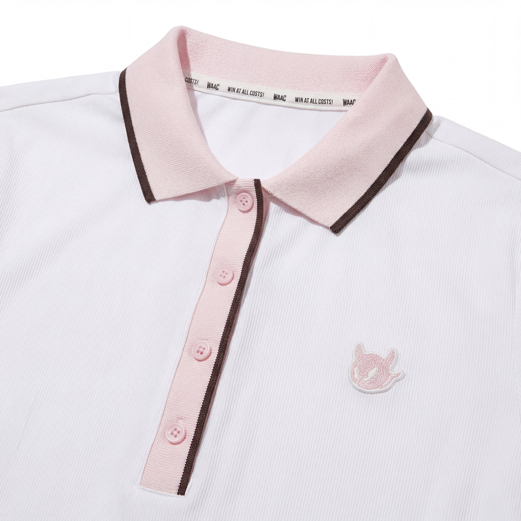 Women's Slim Fit Rib Polo - White - Erthe Golf