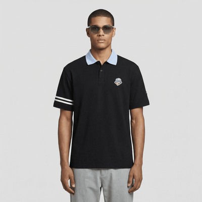 Men's Pique Polo Shirt - Black - Erthe Golf