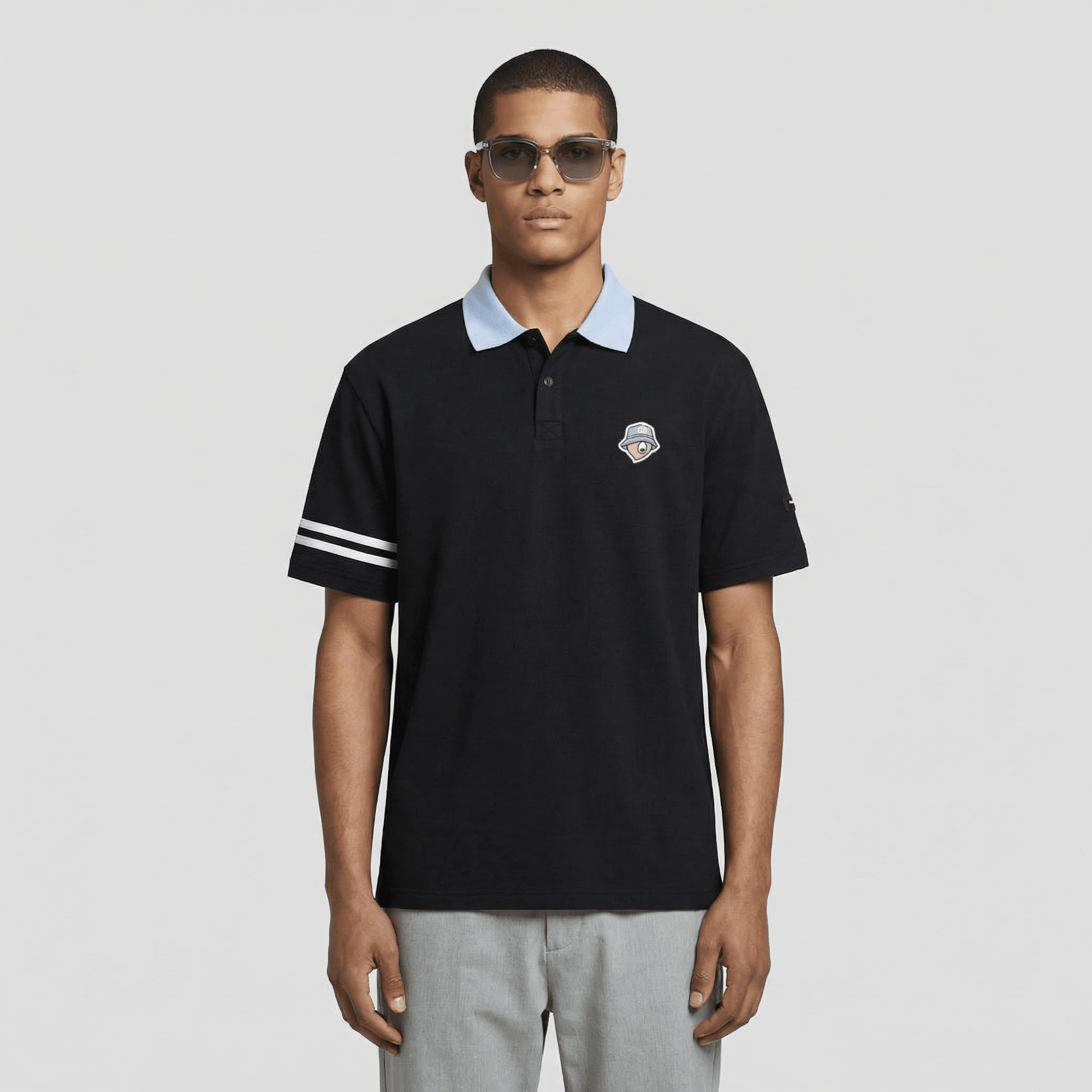 Men's Pique Polo Shirt - Black - Erthe Golf