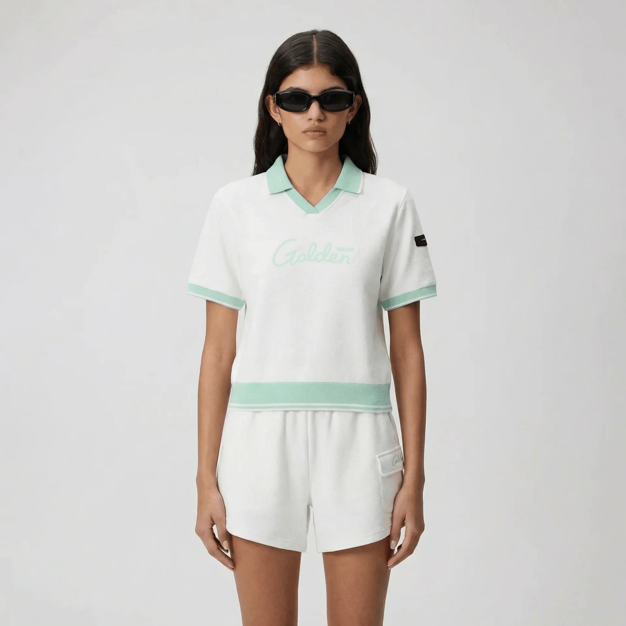 Women's Collared Short Sleeve Polo Set - White - Erthe Golf