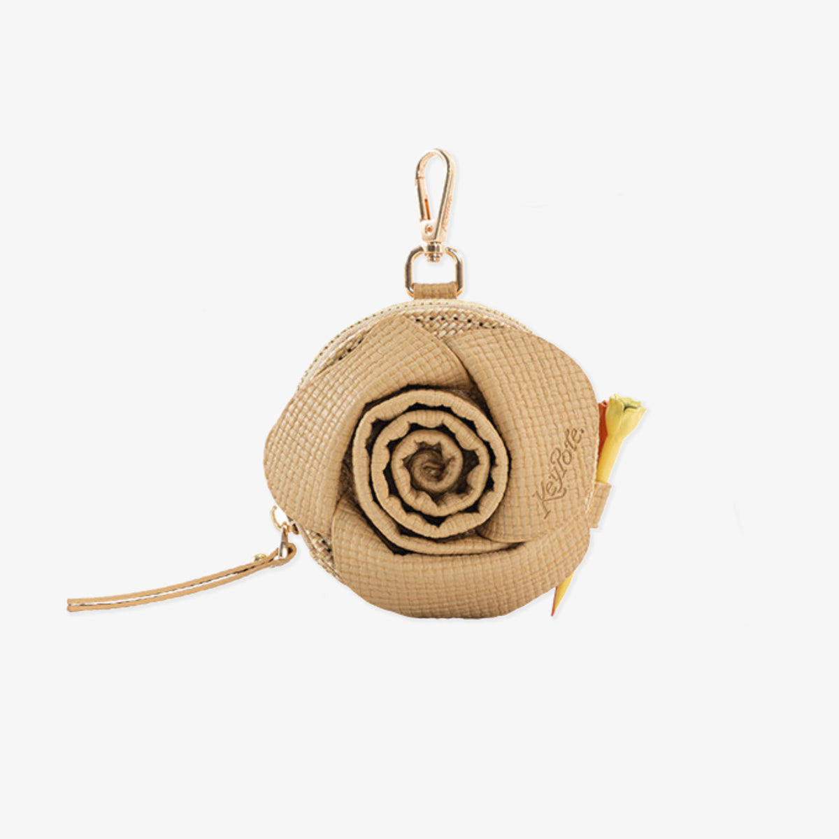 Women's Rose Golf Pouch Bag - Khaki - Erthe Golf