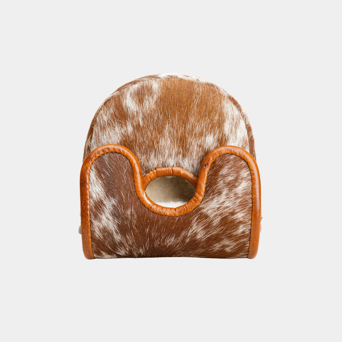 Lahorna Center DF3 Putter Cover - Brown Cowhide Golf Headcover, Front View