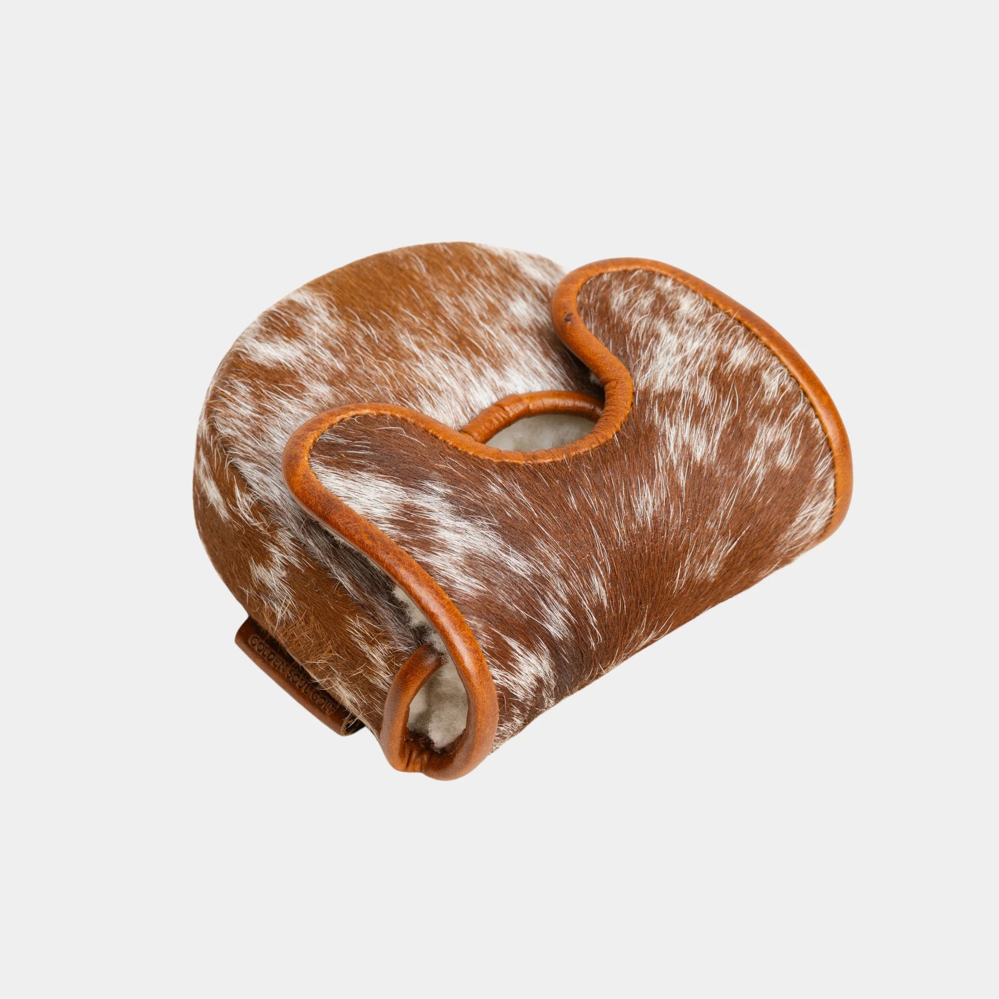 Lahorna Center DF3 Putter Cover - Brown Cowhide Golf Headcover, Top View