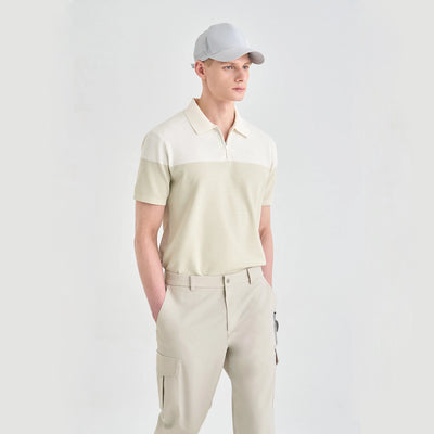 Men's Half-Zip Collar Knit Polo - Light Green - Erthe Golf