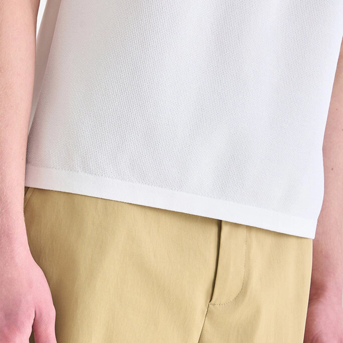 Men's Half-Zip Collar Knit Polo - Off White - Erthe Golf