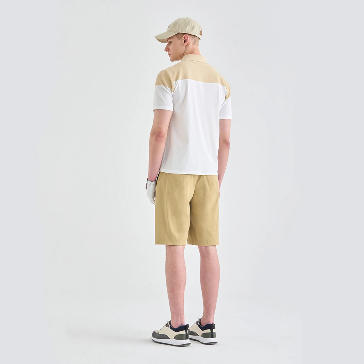Men's Half-Zip Collar Knit Polo - Off White - Erthe Golf
