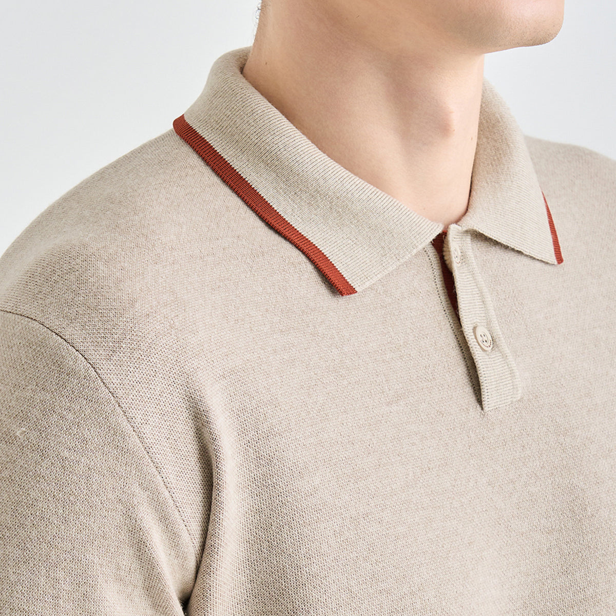 Men's Knit Top - Light Beige - Erthe Golf
