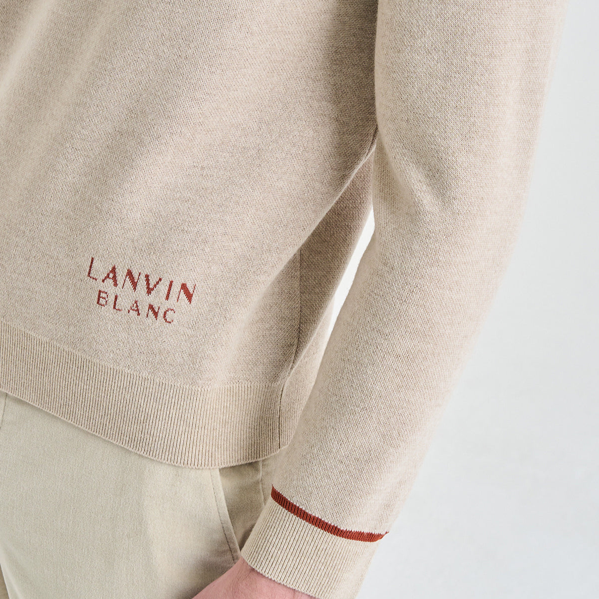 Men's Knit Top - Light Beige - Erthe Golf
