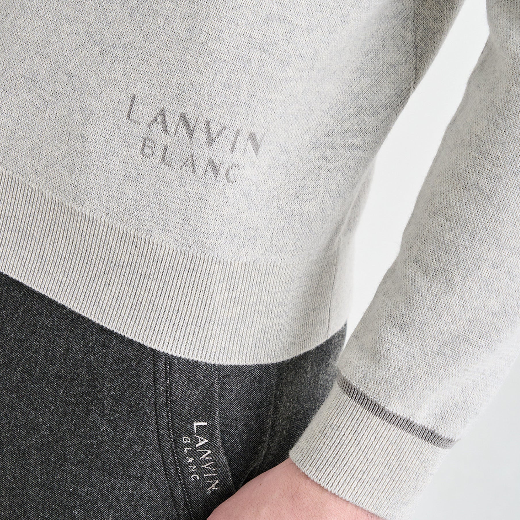 Men's Knit Top - White Grey - Erthe Golf