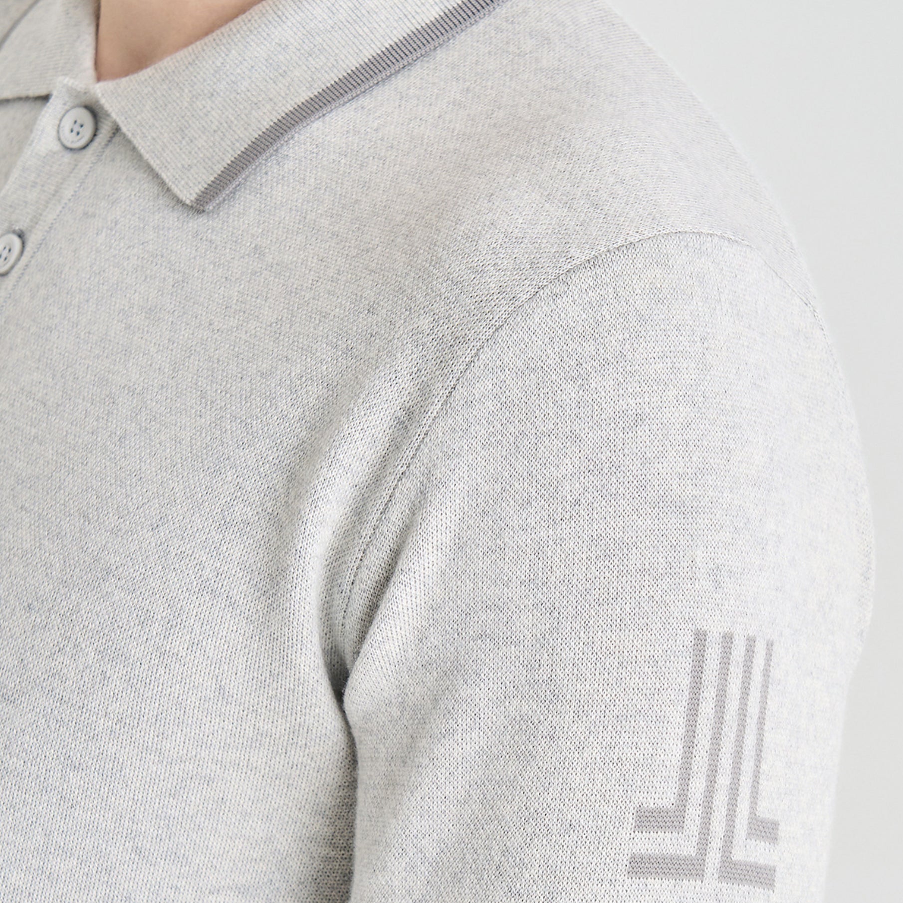Men's Knit Top - White Grey - Erthe Golf