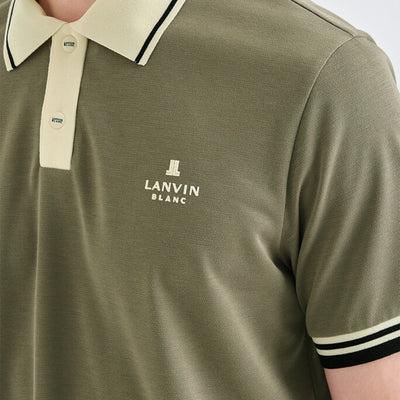 Men's Stretch Collar Polo - Khaki - Erthe Golf