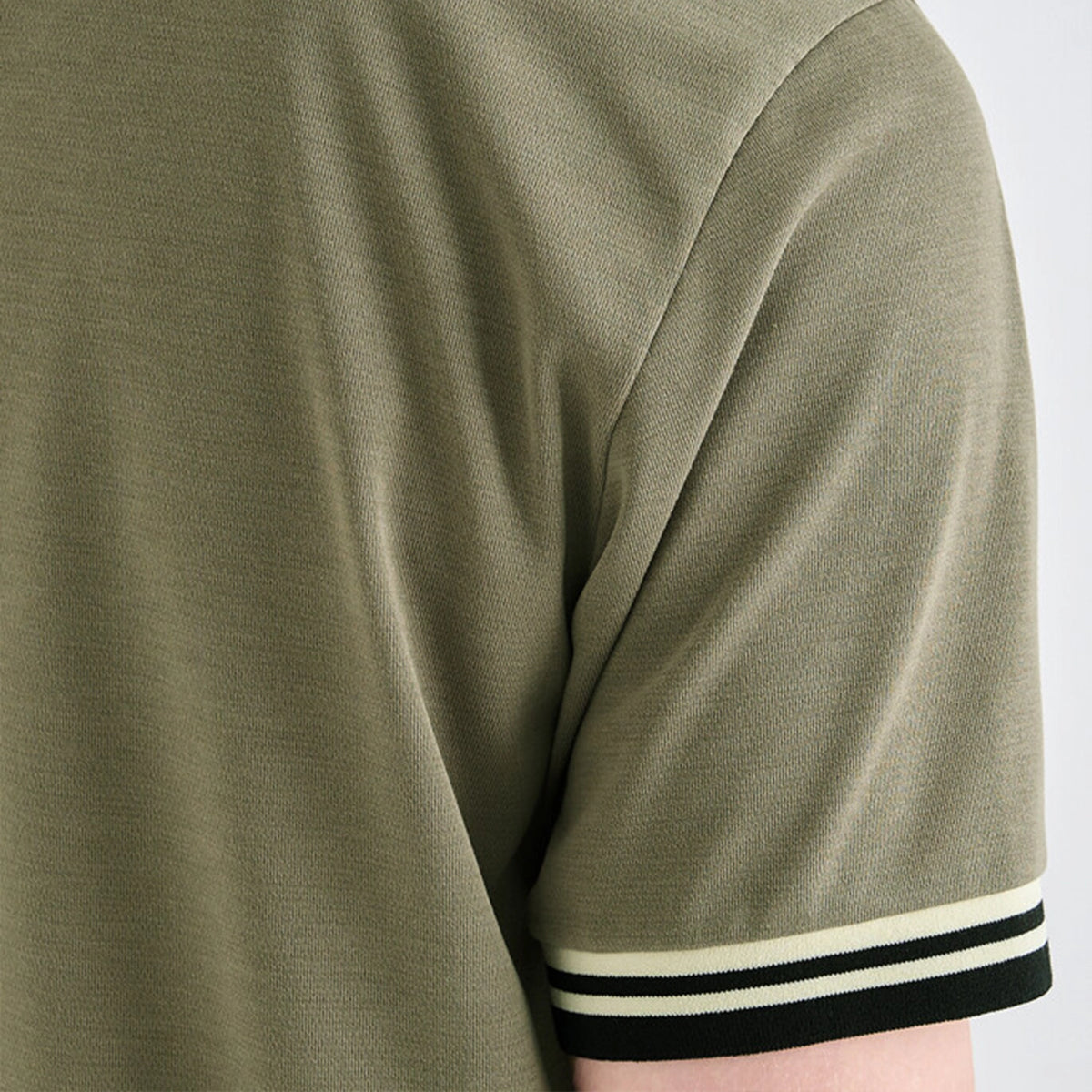 Men's Stretch Collar Polo - Khaki - Erthe Golf