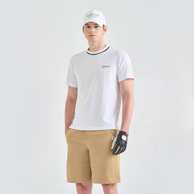 Men's Texture-Block Polo - Off White - Erthe Golf