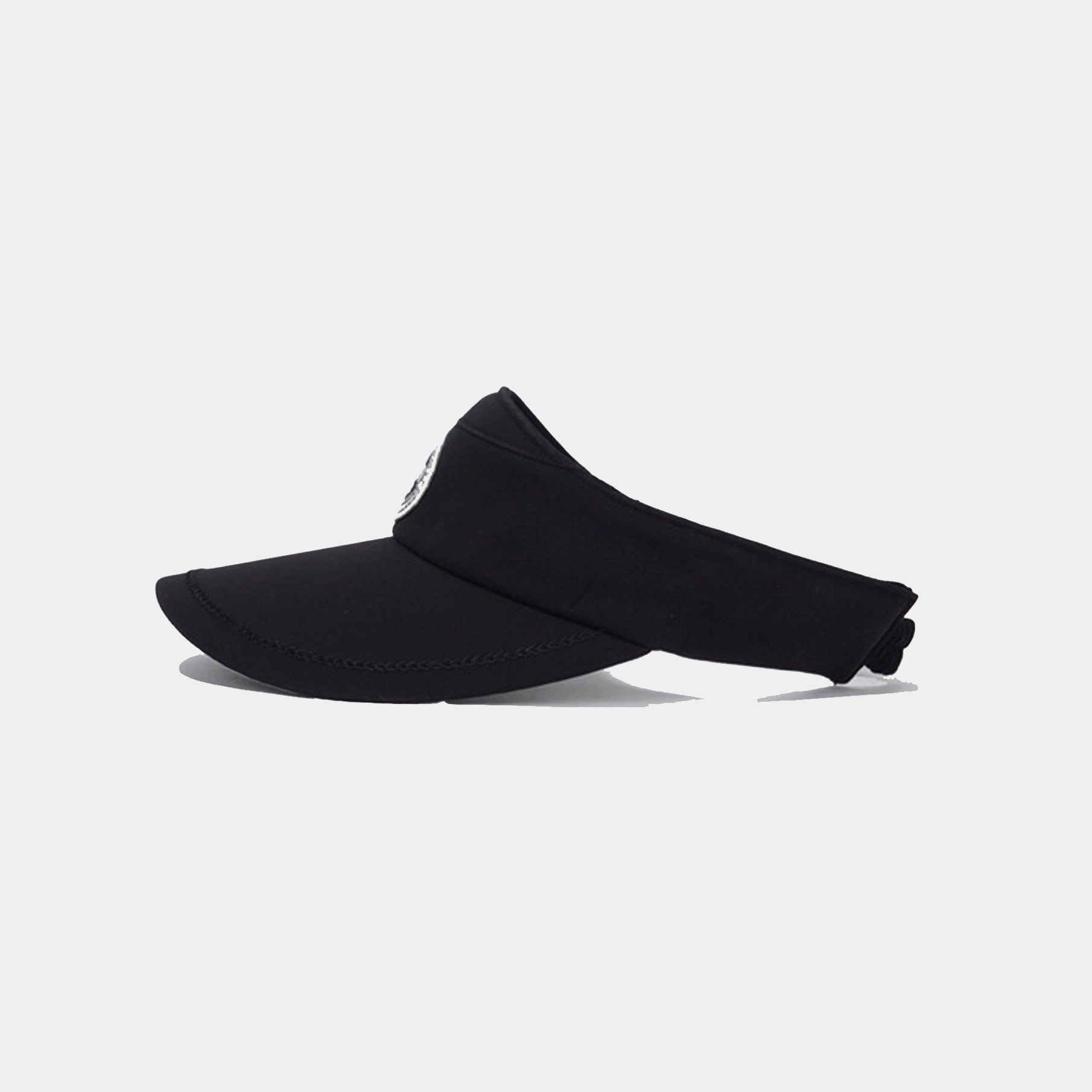 Black visor on a light gray background