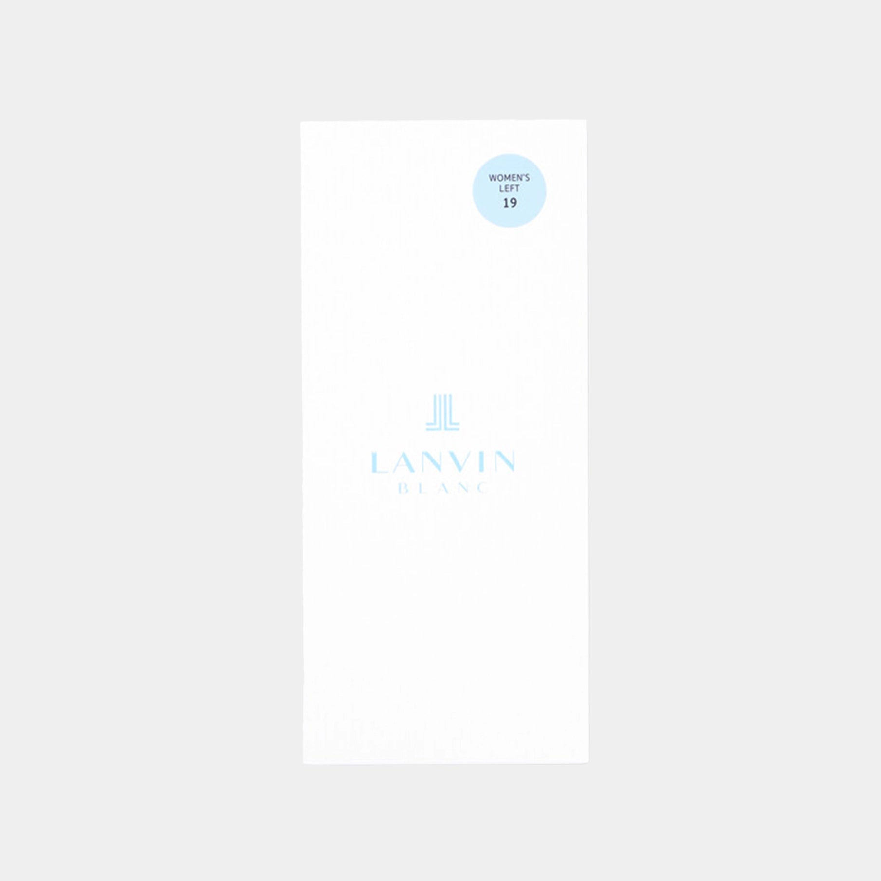 Lanvin product packaging with brand name and design elements on a light gray background