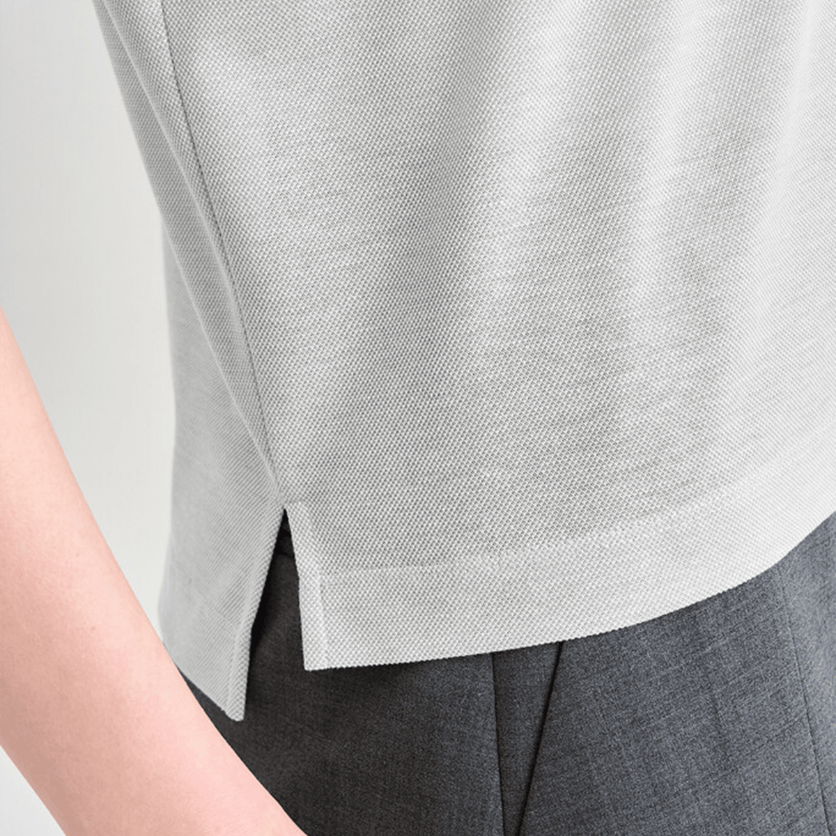 Women's Mesh Panel Polo - Grey - Erthe Golf