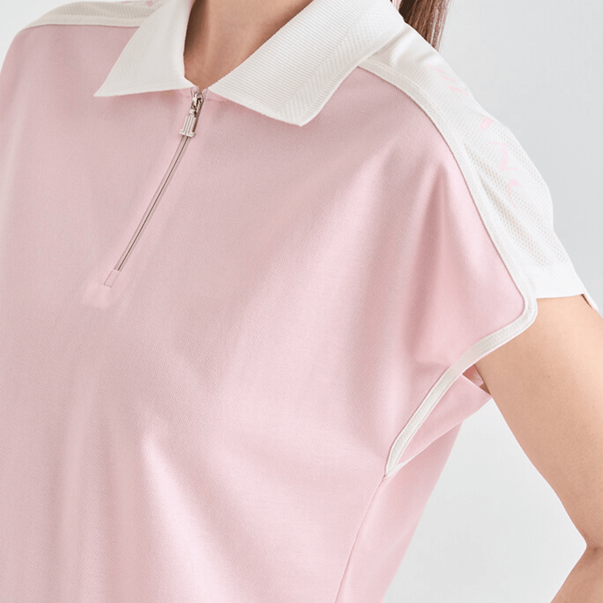 Women's Mesh Panel Polo - Light Pink - Erthe Golf