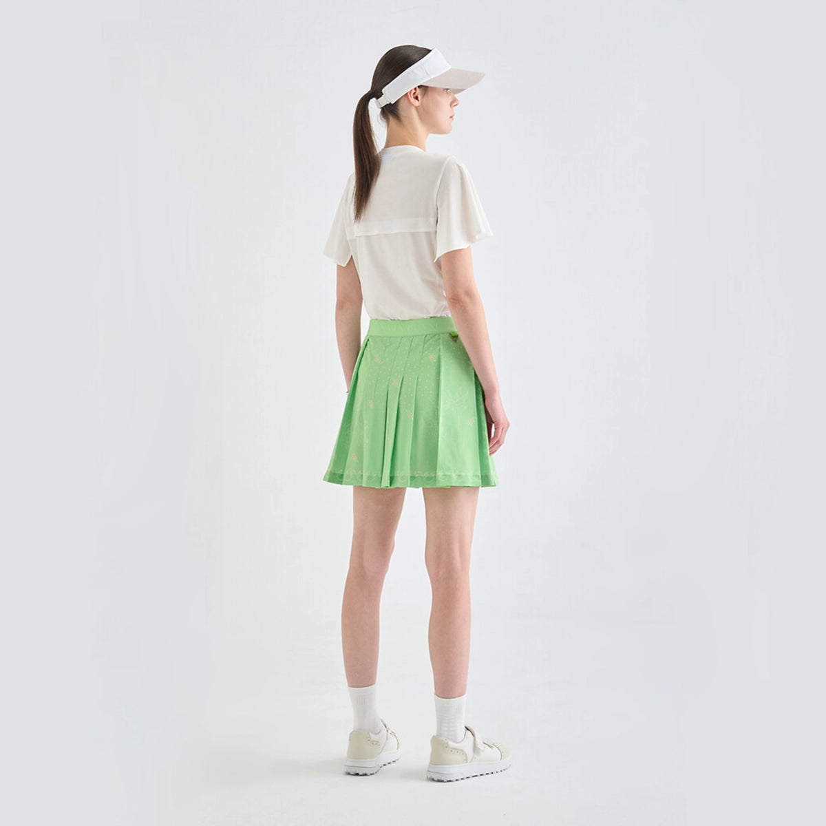 Women's Pleated Mini Skirt - Light Green - Erthe Golf