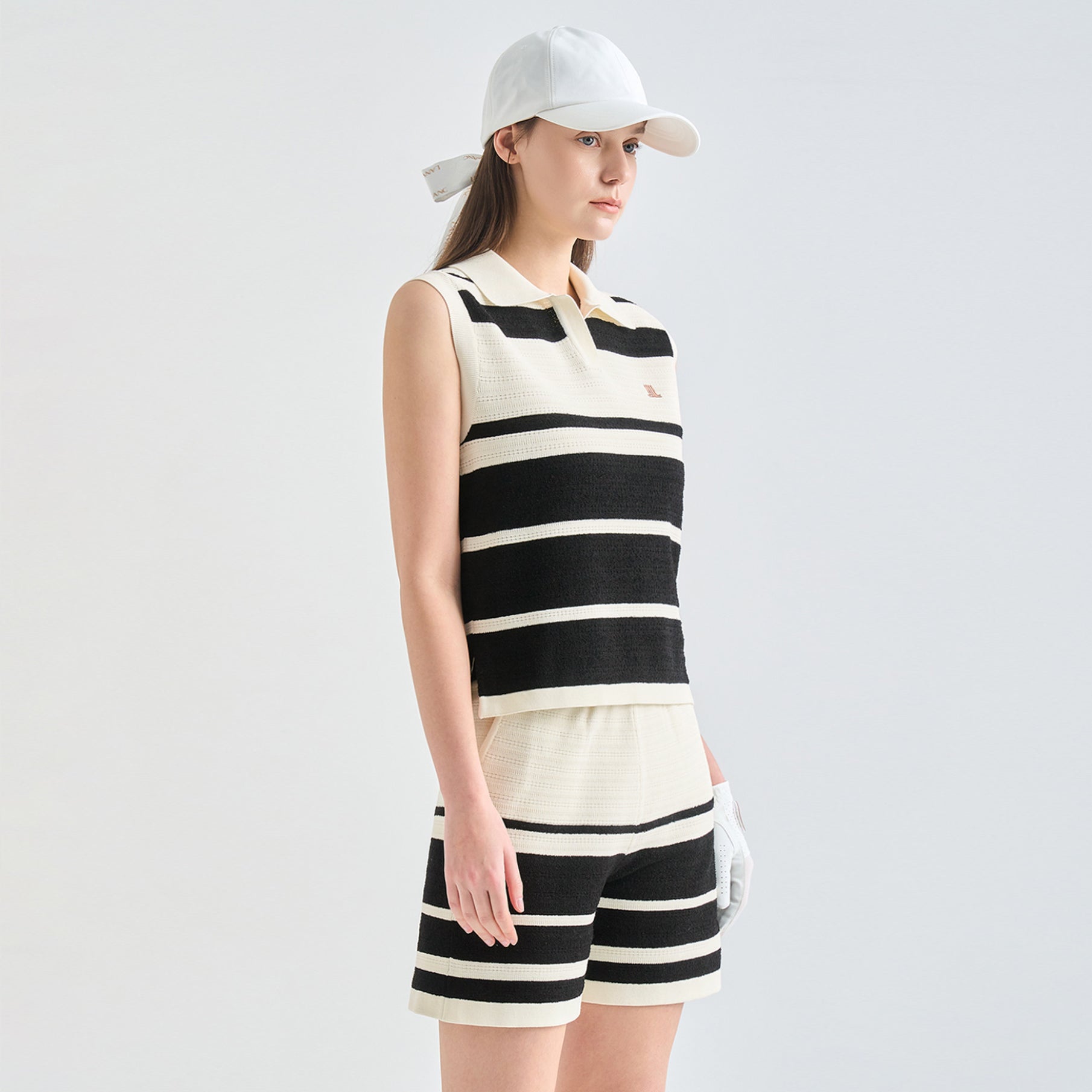 Women's Sleeveless Knit Top - Black - Erthe Golf