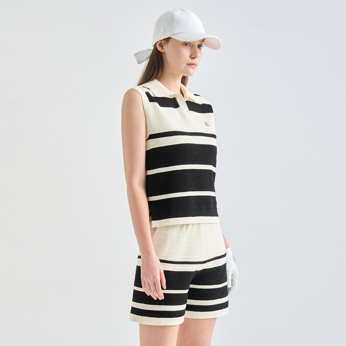Women's Sleeveless Knit Top - Black - Erthe Golf