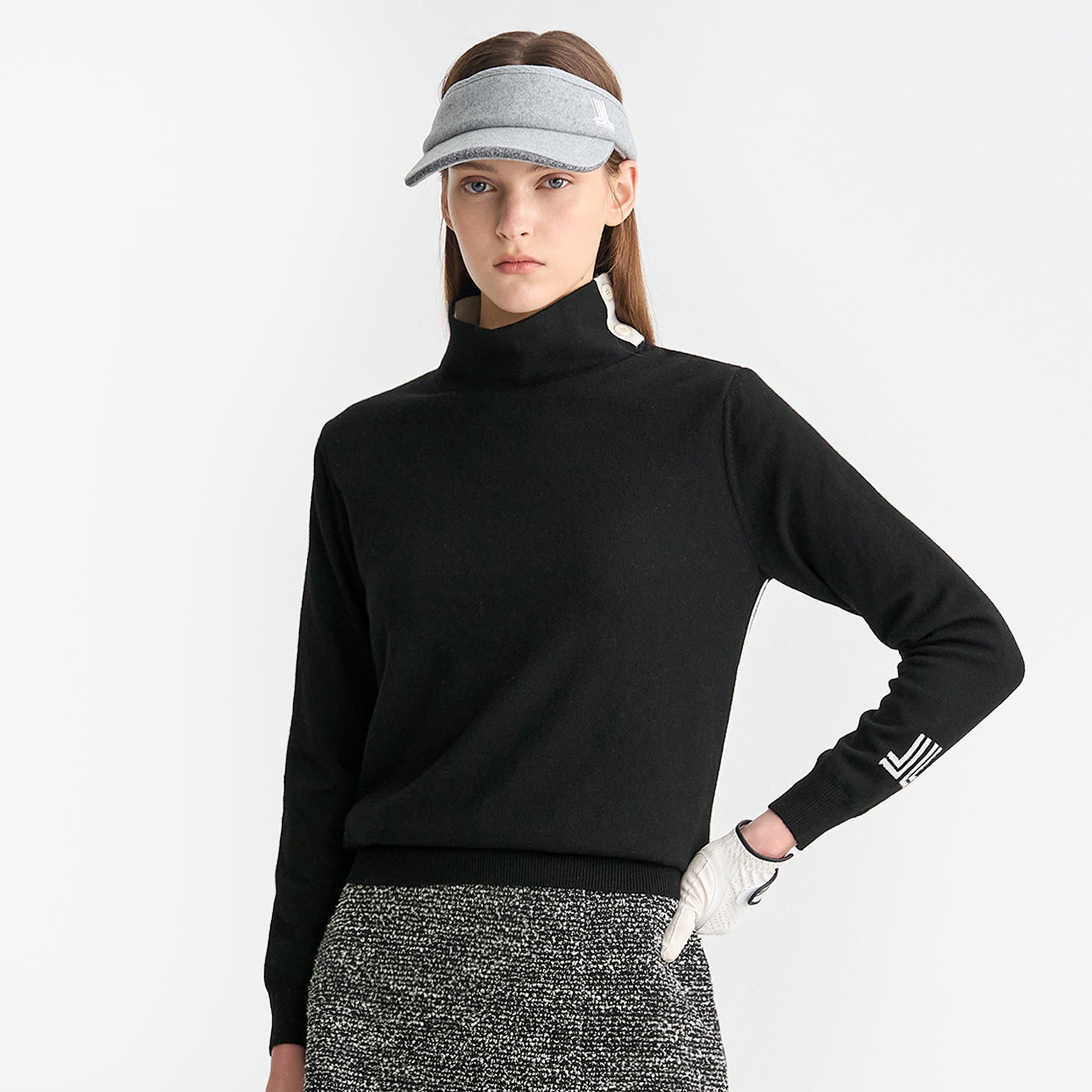 Lanvin Blanc Women's Turtle Neck Top - Black - Erthe Golf