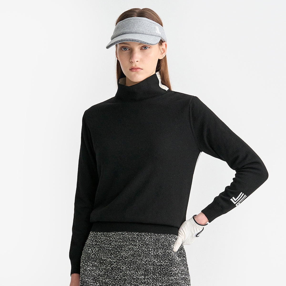 Lanvin Blanc Women's Turtle Neck Top - Black - Erthe Golf