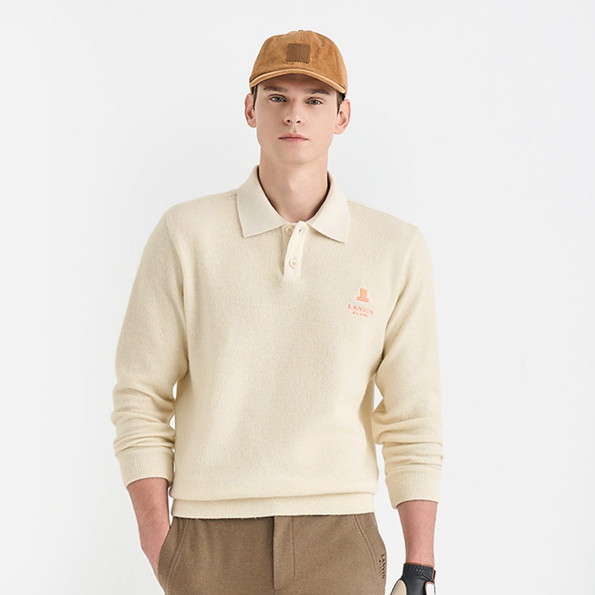 Lanvin Blanc Men's Sweater - Oatmeal - Erthe Golf