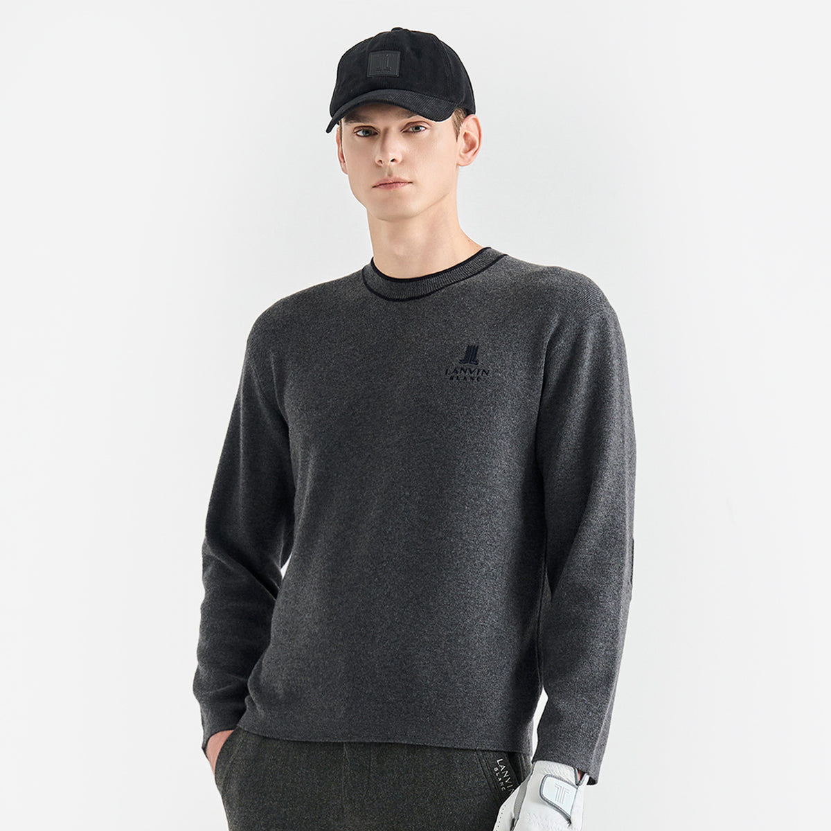 Lanvin Blanc Men's Sweater - Dark Grey - Erthe Golf