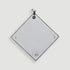 Gray magnetic golf towel with black border displayed diamond shape with magnetic clip and ball markers - Laclavi Golf