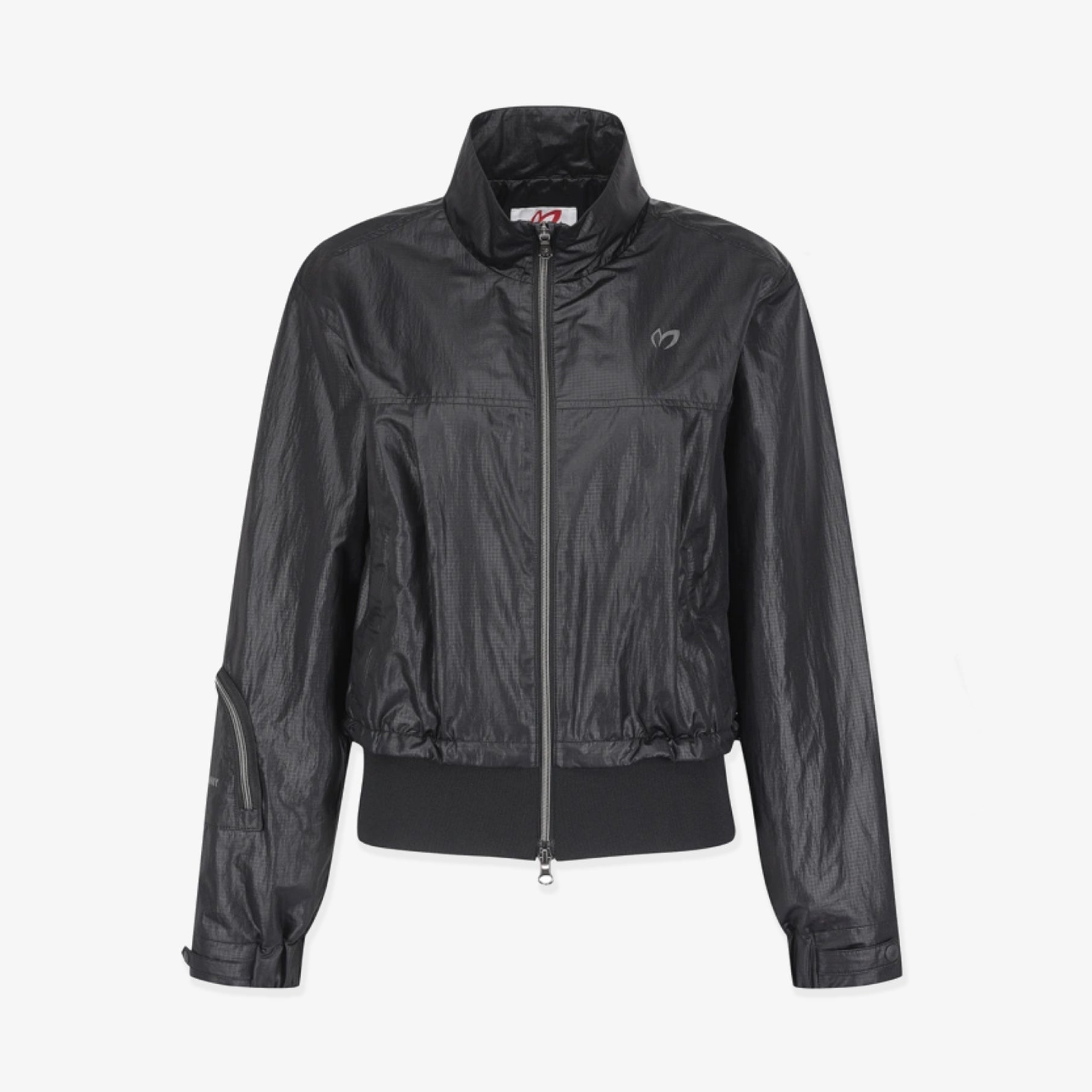 Women's Glossy Sleeve Jacket - Black - Erthe Golf