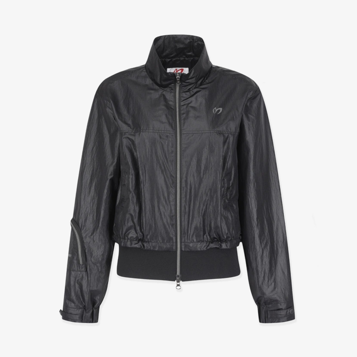 Women's Glossy Sleeve Jacket - Black - Erthe Golf