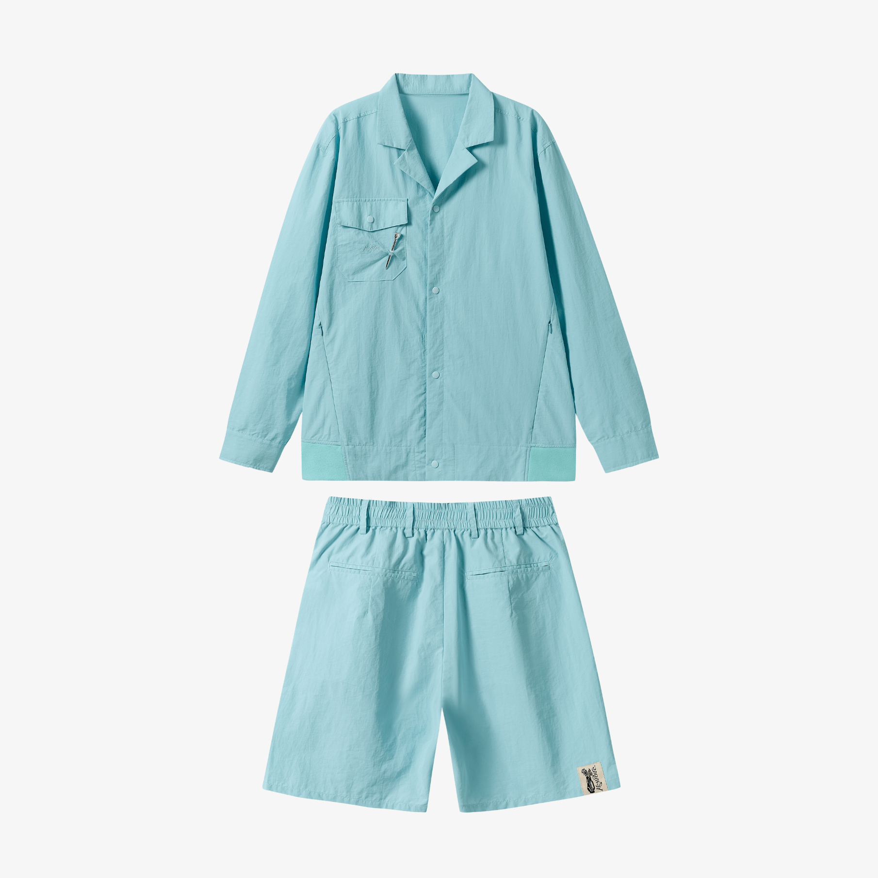 Keypote Men Jacket Shorts Set - Blue - Erthe Golf