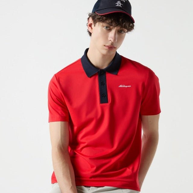 Munsingwear Men's Polo - Red - Erthe Golf