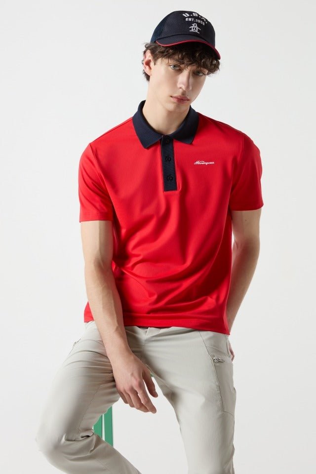 Munsingwear Men's Polo - Red - Erthe Golf