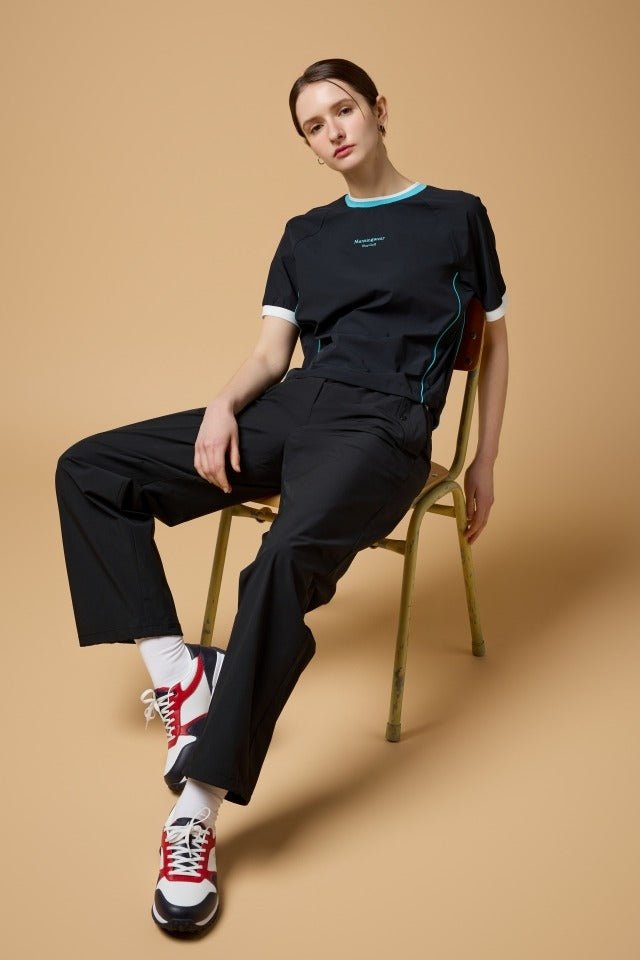 Munsingwear Women&#39;s Short - Sleeve Top - Black - Erthe Golf