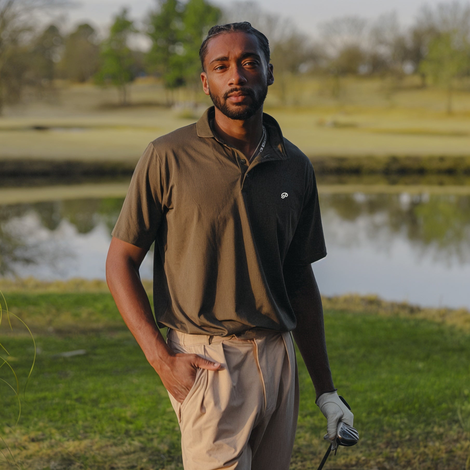 Men's Athlete Polo - Olive - Erthe Golf