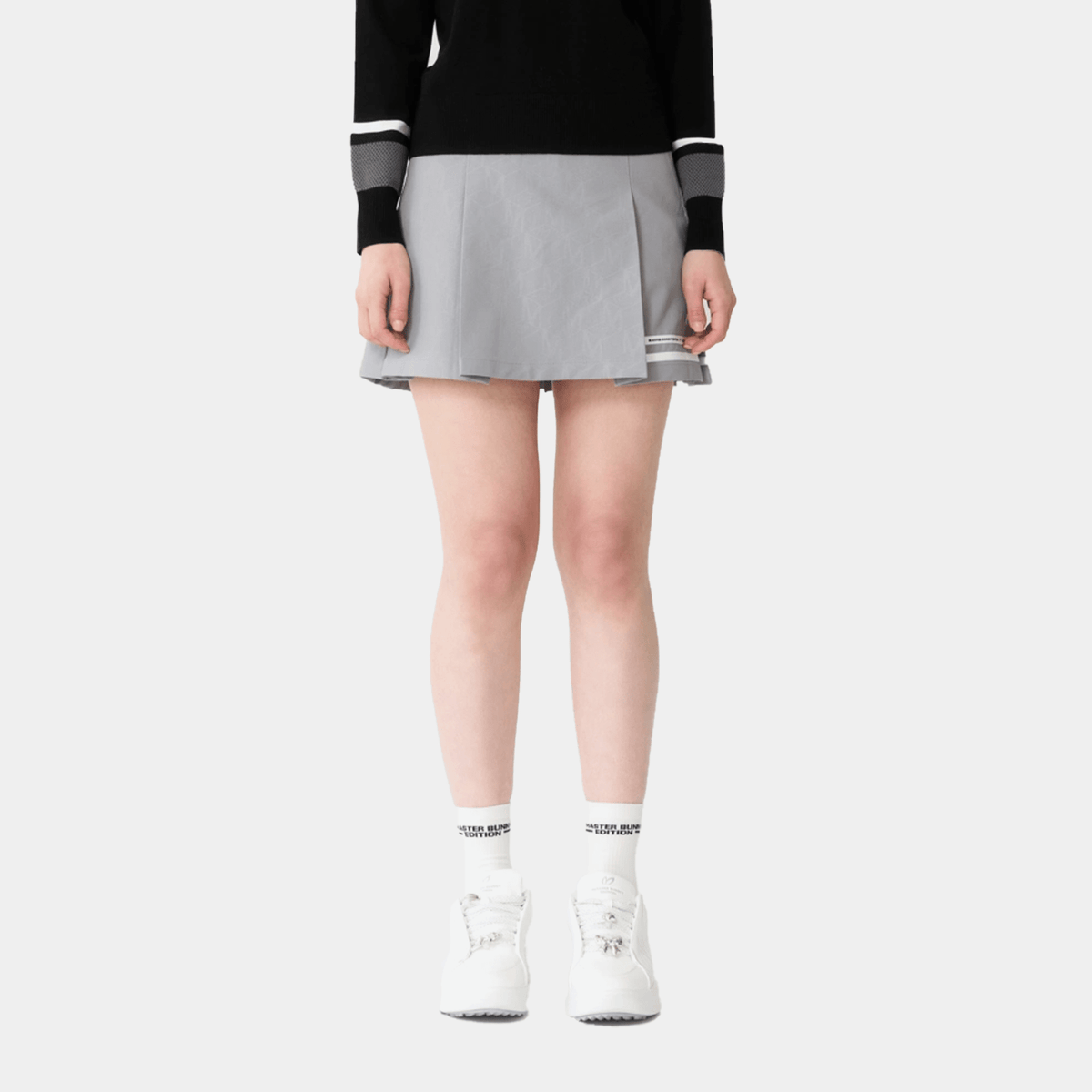 Women's Logo Tape Culotte Skirt - Gray - Erthe Golf