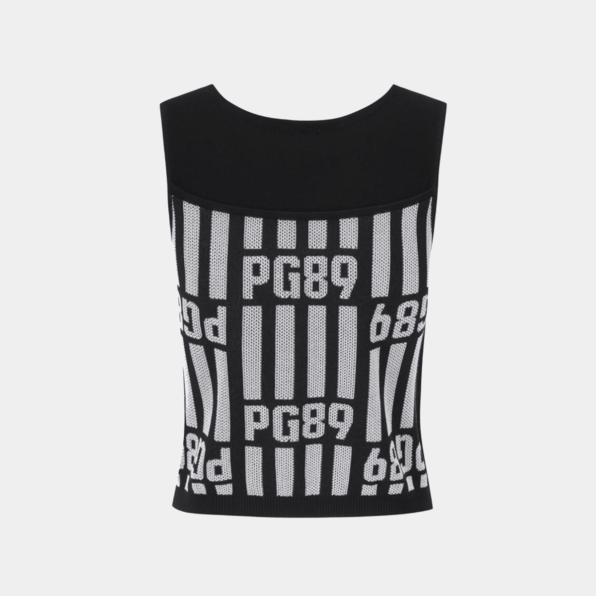 Women's Logo Two - Tone Vest - Black - Erthe Golf